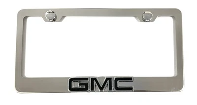 Marco de matrícula de acero inoxidable emblema GMC Denali Yukon 3D libre de óxido con tapa Foto 1 de 4