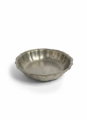 Saladier Légumier Étain 95 % Authentique Armoirie Gravée XVIIIe Siècle - Photo 1/4