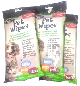 Bow Wow Pals Haustier Tücher Wiederverwendbar Beutel 24 Tücher pro Packung 7"x8" (3er Pack) - Bild 1 von 3