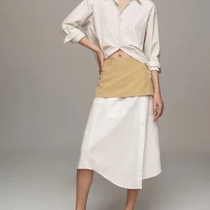 Anthropologie Maeve Lagenlook Shirttail Midirock Gr. XS - Bild 1 von 9