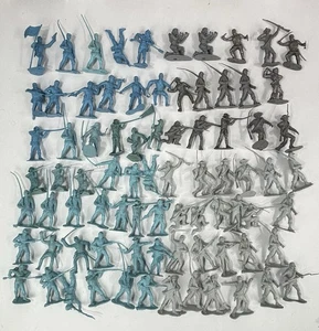 Vintage Louis Marx Battle of Blue Gray Civil War Playset Figures Lot of 80 1960s - Picture 1 of 13