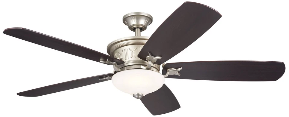 56" Kichler Crescent Brushed Nickel Indoor LED Ceiling Fan with Remote - Image 1 of 1