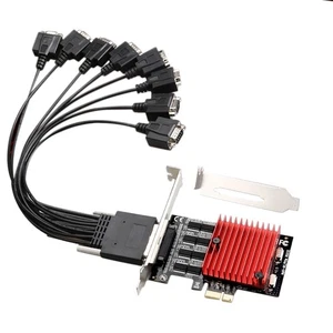 PCIE to 8-Port RS232 Expansion Card PCI-E 8-Port DB9 Serial Card 8-Chipset5258 - Afbeelding 1 van 6