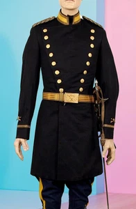 Men's New 1902 Cavalry Officer (Yellow Trim) Black Coat, Only Coat Sale - Picture 1 of 4