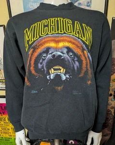 VTG 90s Michigan Wolverines SALEM Crewneck Sweatshirt Sweater Large Realistic - Picture 1 of 5