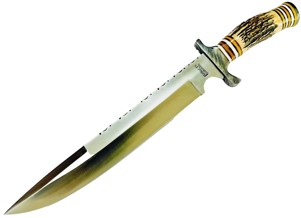 Impact Cutlery Custom Made Bowie Knife UNUSED 17" Dagger Bone Handled Knives - Image 1 of 4