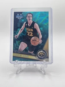 2024 Bowman U Chrome Caitlin Clark 34 Aqua Wave Refractor /299 Rookie Iowa Fever - Picture 1 of 2