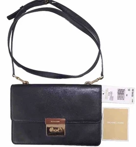Bolso Bandolera/Bolso de Hombro Nuevo con Etiquetas Michael Kors Sloan Pequeño Refuelle Cuero Negro Suave - Imagen 1 de 13