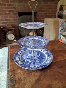 Spode ITALIANO Soporte para Pasteles Azul Tres Niveles - Imagen 1 de 8