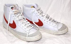 Nike Herren Blazer Weiß Leder High Tops mit Orange Swoosh Größe US10 UK9 EUR44 - Bild 1 von 6