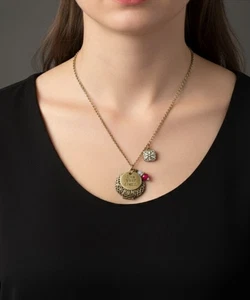 Vintage Bronzefarben "Lebe deinen Traum" Charms Anhänger Halskette Handarbeit NEU - Bild 1 von 6