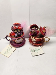(2) Charming Tails Hamilton Collection "Friendship Is Tea-rrific Collection Mice - Picture 1 of 3