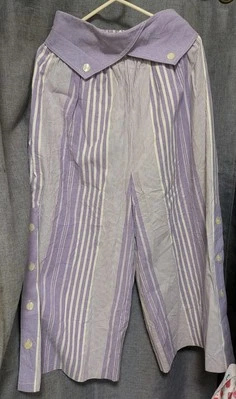 Bonnie Bayton Vintage Años 80 Culottes Pantalones Cortos Pierna Ancha Lino Algodón Cintura Alta Foto 1 de 4