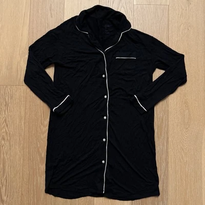 Stars Above 衬衫连衣裙女式 XS 黑色长袖纽扣睡衣休闲服 — 第 1/4 张图片