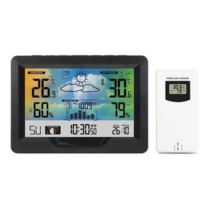 Funk Wetterstation Prognostiker Außen Innen Thermometer Hygrometer - Bild 1 von 7