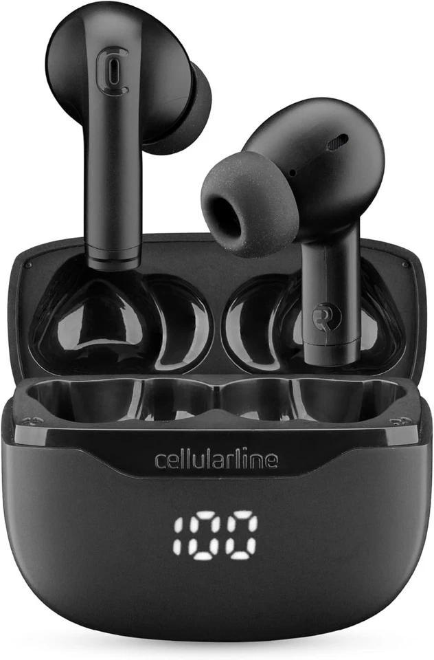 Auricolari Bluetooth Cellularline nero - Immagine 1 di 3