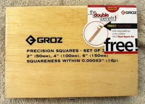 GROZ PRECISION SQUARES SET OF 3: -- 2", 4" & 6" - Picture 1 of 5