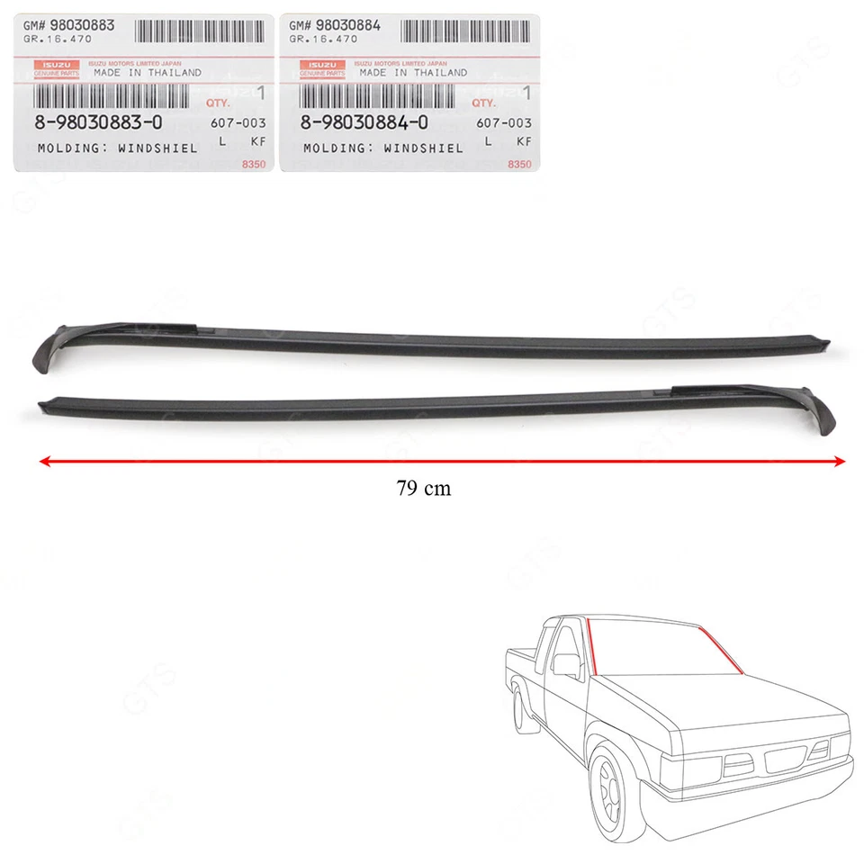 For Isuzu D-Max Hi-Lander 2003 '10 L+R Front Windshield Reveal Molding Seal - Image 1 of 4