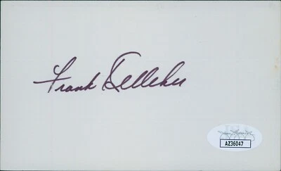 Frankie Kelleher Cincinnati Reds Signed 3x5 Index Card JSA Authenticated - Image 1 of 2