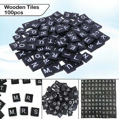 Negro Madera Figuritas Blanco Color Letras Palabra Arte & Números Abecedario - Imagen 1 de 4