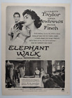 1954 Elizabeth Taylor "Elephant Walk" Peter Finch oryginalny nadruk reklama 8x11"