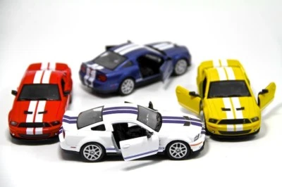 Set of 4: 5" Kinsmart 2007 Ford Shelby GT500 Diecast Model Toy Car 1:38 - Image 1 of 4