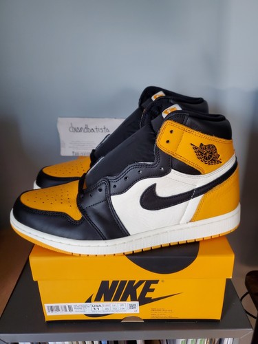 *SPEDIZIONE ORA* Nuova Nike Air Jordan 1 taxi retrò alta punta gialla taglia 11 555088 711