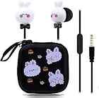  Cute Rabbit Earbuds For Kids, Kid Size Wired Earbud & In-ear Headphones With 