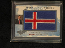 RARE 2020 DECISION GUNDI JOHANNESSON WORLD LEADERS FLAG PATCH CARD #WL18 ICELAND