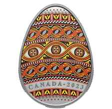 2023 Traditional Ukrainian Pysanka Писанка $20 Proof Silver Egg-Shaped Coin