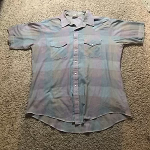 Camisa Western Vintage Saddlebrook Abotonada Perla A Presión Para Hombre Talla XL 1980s 1990s - Imagen 1 de 7