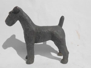 Antiker Foxterrier Drahthaar schwarz Gusseisen Metall Hund RAR! - Bild 1 von 14