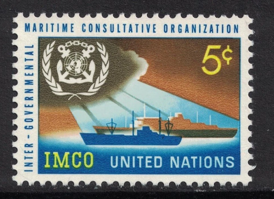 Naciones Unidas: Scott 123 - MNH - 5c barcos en el mar, IMCO - 1964 - sello de la ONU como nuevo Foto 1 de 1
