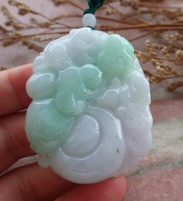 Certified Green Burma Natural A Jade jadeite pendant Mouse Rat Coin 发财鼠 695724 - Image 1 of 4
