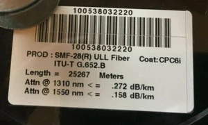 Corning SMF-28(R) FIBRA COMPLETA Fibra Óptica Desnuda 66.000 m/66 km W Conector LC - Imagen 1 de 5