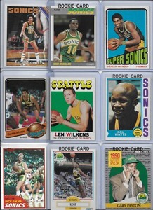 Super Sonics All-Time Greats Lot (24)w/ Rookies Watts Payton Kemp DJ Sikma Brown
