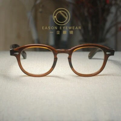 Vintage SOILD Acetate johnny depp eyeglasses light brown glasses men's eyewear - Image 1 of 4