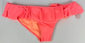 Victorias Secret Flounce Cheeky Bikini Swimsuit Bottoms Coral Size M - Picture 1 of 7