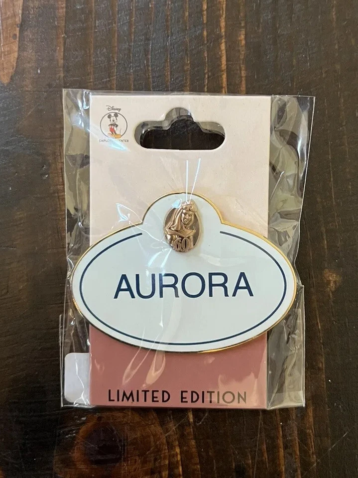 Disney DEC Name Tag 60th Anniversary Sleeping Beauty Pin! LE250! New! - Image 1 of 1
