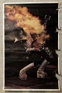 Rare VTG Original 1977 Aucoin Management KISS Ace Frehley Poster 34x22 AS IS - Picture 1 of 12