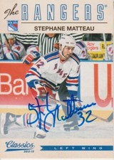 2012-13 Classics Signatures Autograph Stephane Matteau - New York Rangers