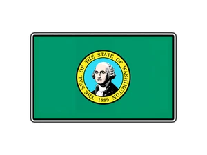 #1189 Bandera del Estado de Washington World Country Adhesivo Impermeable Vinilo Calcomanía Troquelada - Imagen 1 de 1