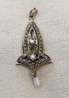 Antique 10K Yellow  Gold  And Pearl  Pendant