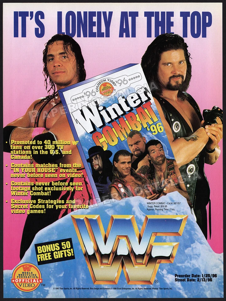 WWF_WINTER COMBAT '96__Orig. Anuncio/promoción 1996 impresión comercial__BRET HART__KEVIN NASH Foto 1 de 1