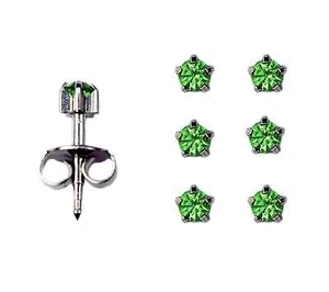 3 Pairs Surgical Stainless Steel Ear Piercing August Prong RD3.0mm Stud Earrings - Picture 1 of 3