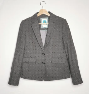 WHITE STUFF Smart Women's Grey Wool Blend Dotted Tweedy Blazer Jacket UK 12. New - Picture 1 of 4