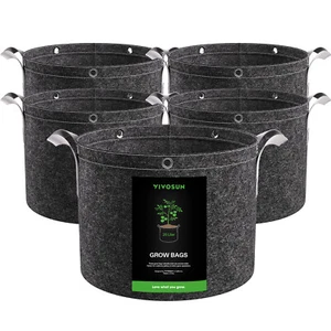 VIVOSUN 5x 25L Pflanzsäcke Mit Henkeln Pflanztasche Grow Plant Bags 7Gal - Bild 1 von 8