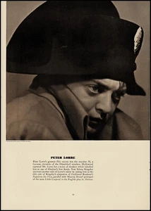 1936 Peter Lorre foto estrellas como Napoleón el primer artículo impreso LA5 - Imagen 1 de 1