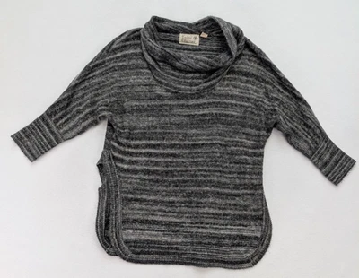 Field Flower 女式毛衣 S 码灰色圆领束腰外衣 Anthropologie — 第 1/4 张图片