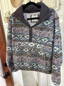 Billabong Fleece Jacket Mens M Aztec 1/2 Zip Surf Pullover Southwestern Baja - Picture 1 of 3